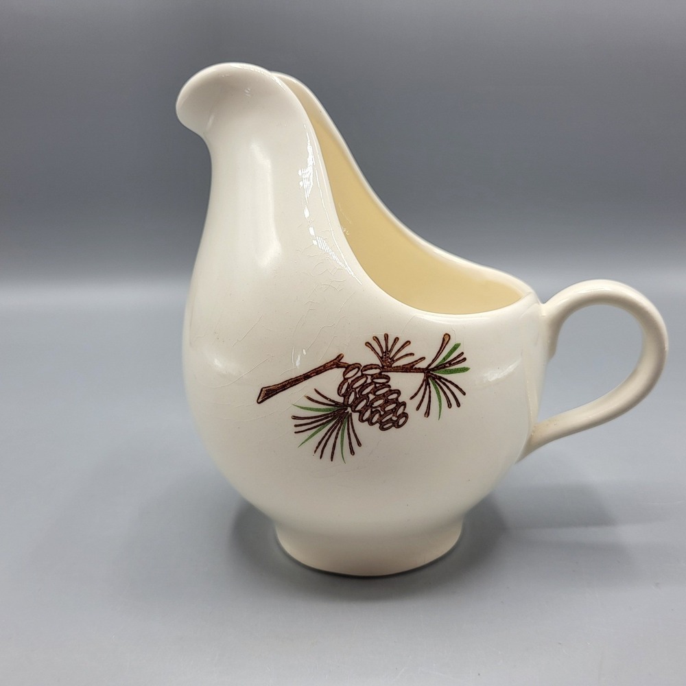 Vintage Stetson China Marcrest "Misty Pine" Pattern Creamer or Gravy Boat USA